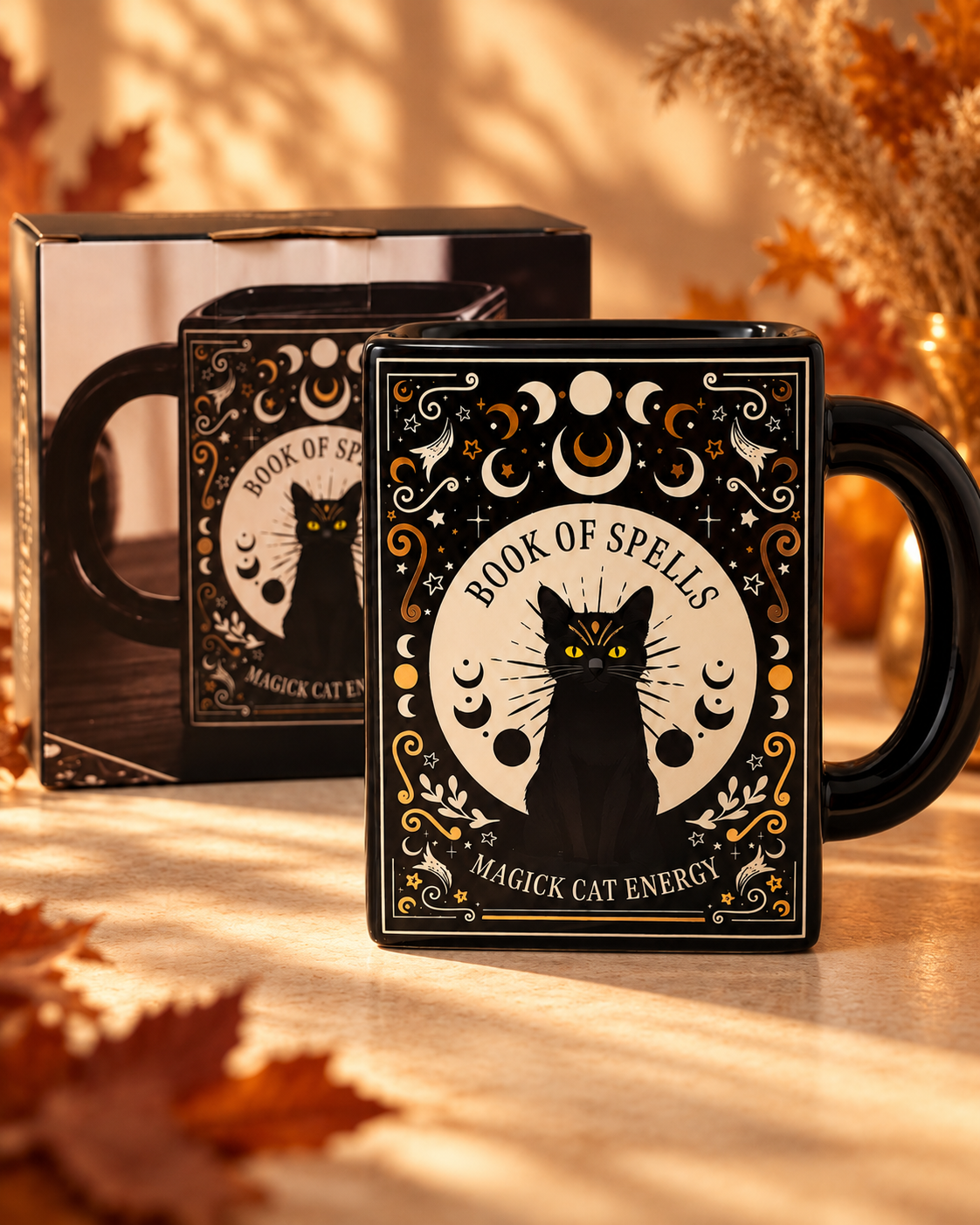 Book of Spells 🐈⬛ | Vela Pumpkin Spice en taza de cerámica · 360 g