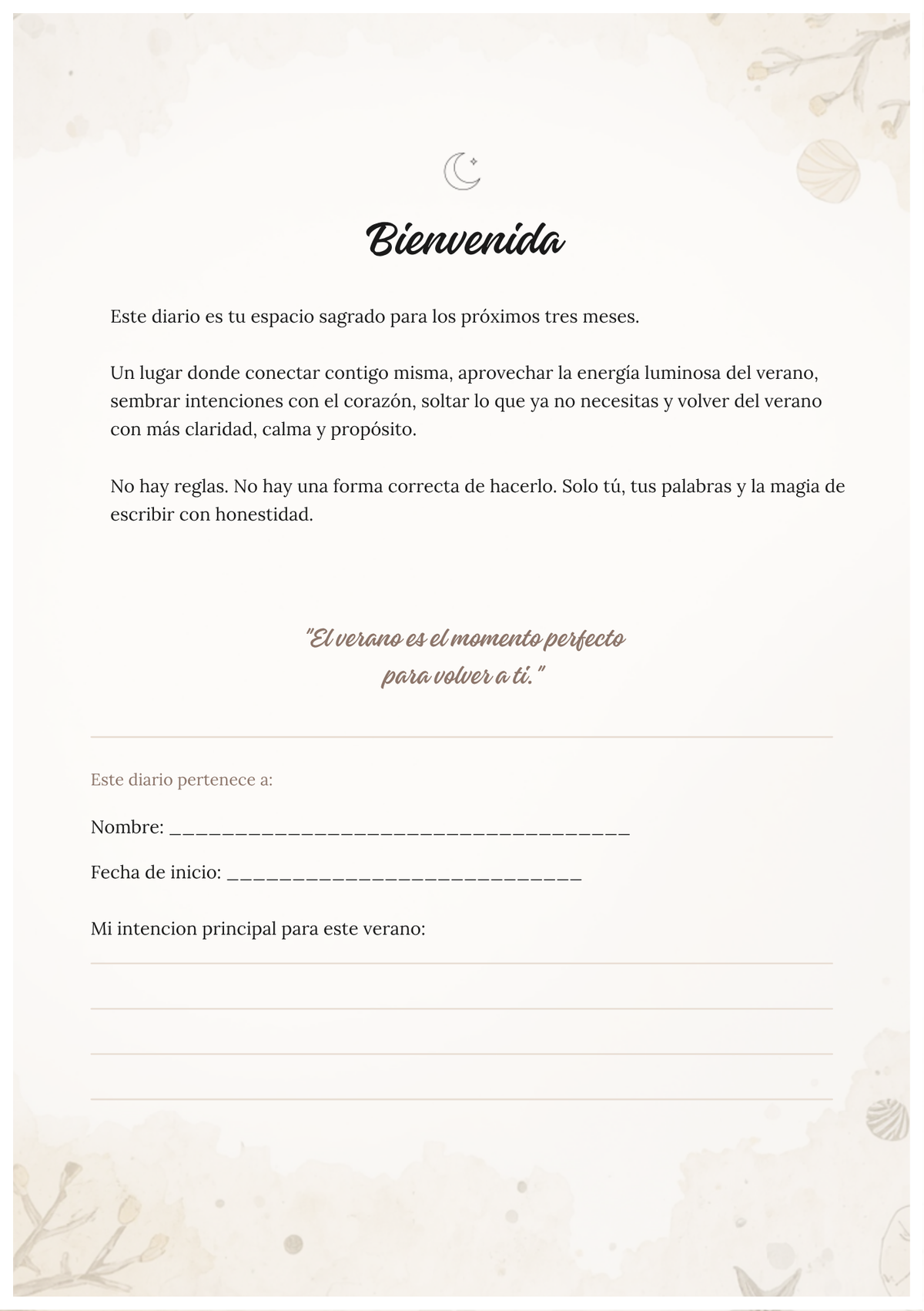 ✨ Diario de Manifestación Ritual con Alma