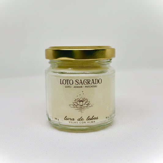 Vela aromática flor de loto – relajante y floral | vela de soja | Luna de Lobos