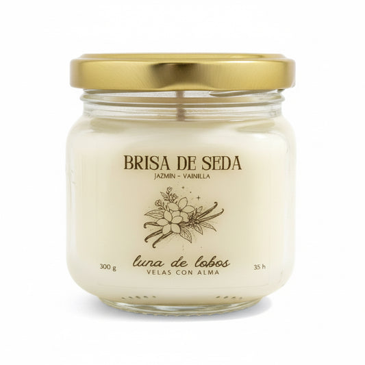 Vela aromática jazmín y vainilla – fragancia dulce y relajante | vela de soja | Luna de Lobos