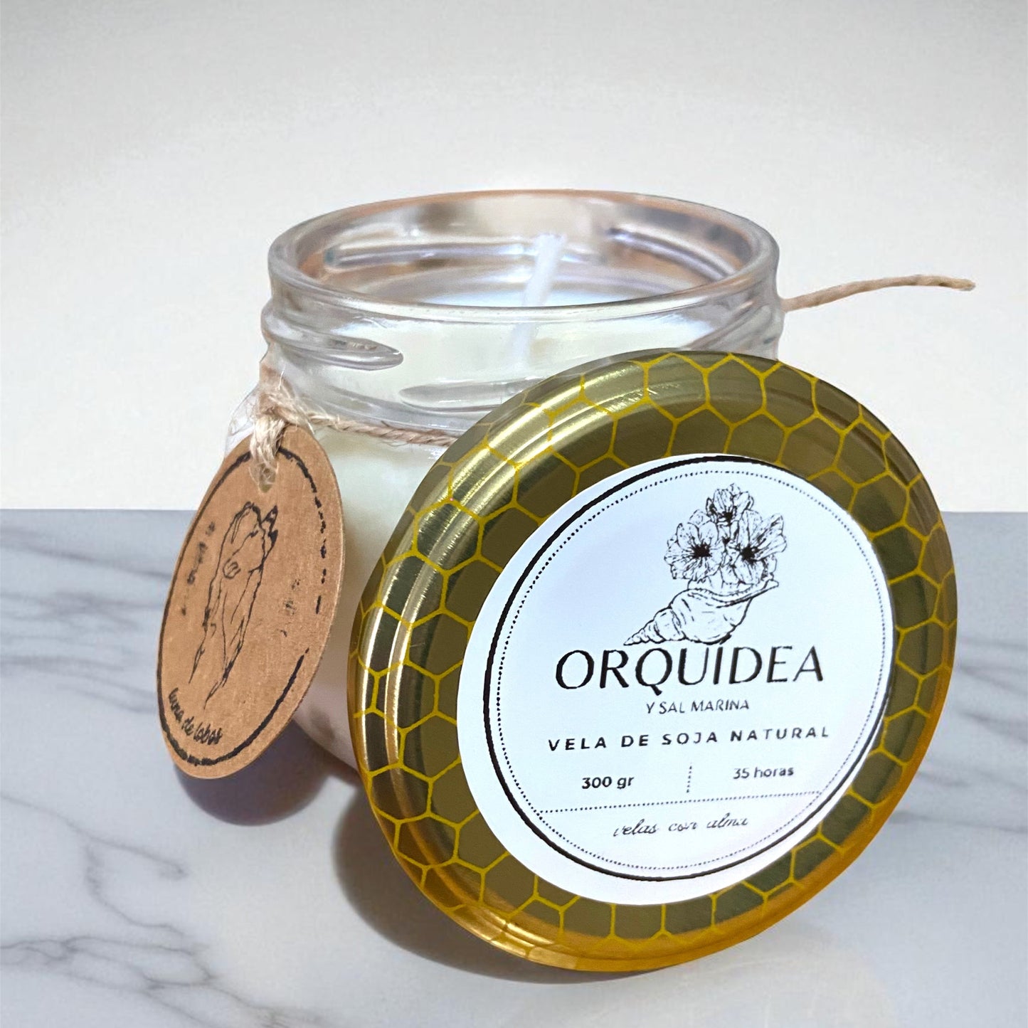 Vela Orquídea y Sal Marina
