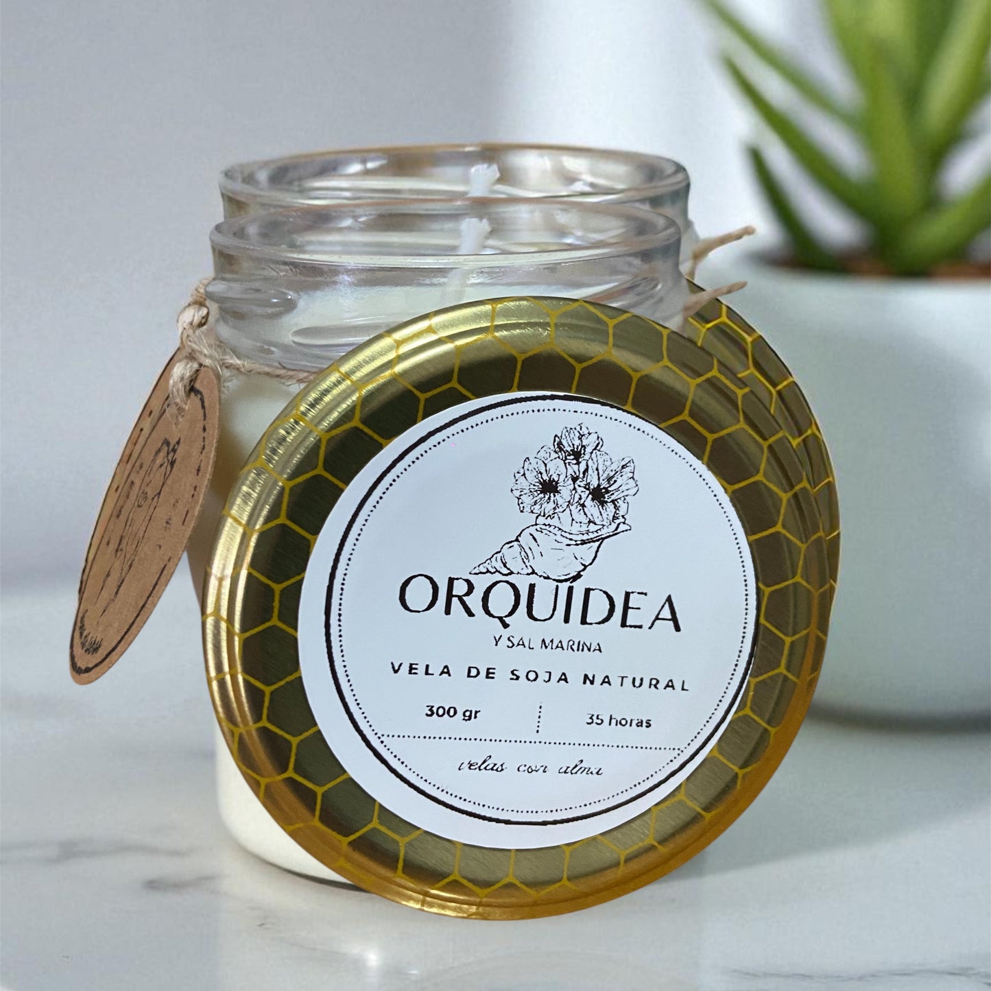 Vela Orquídea y Sal Marina