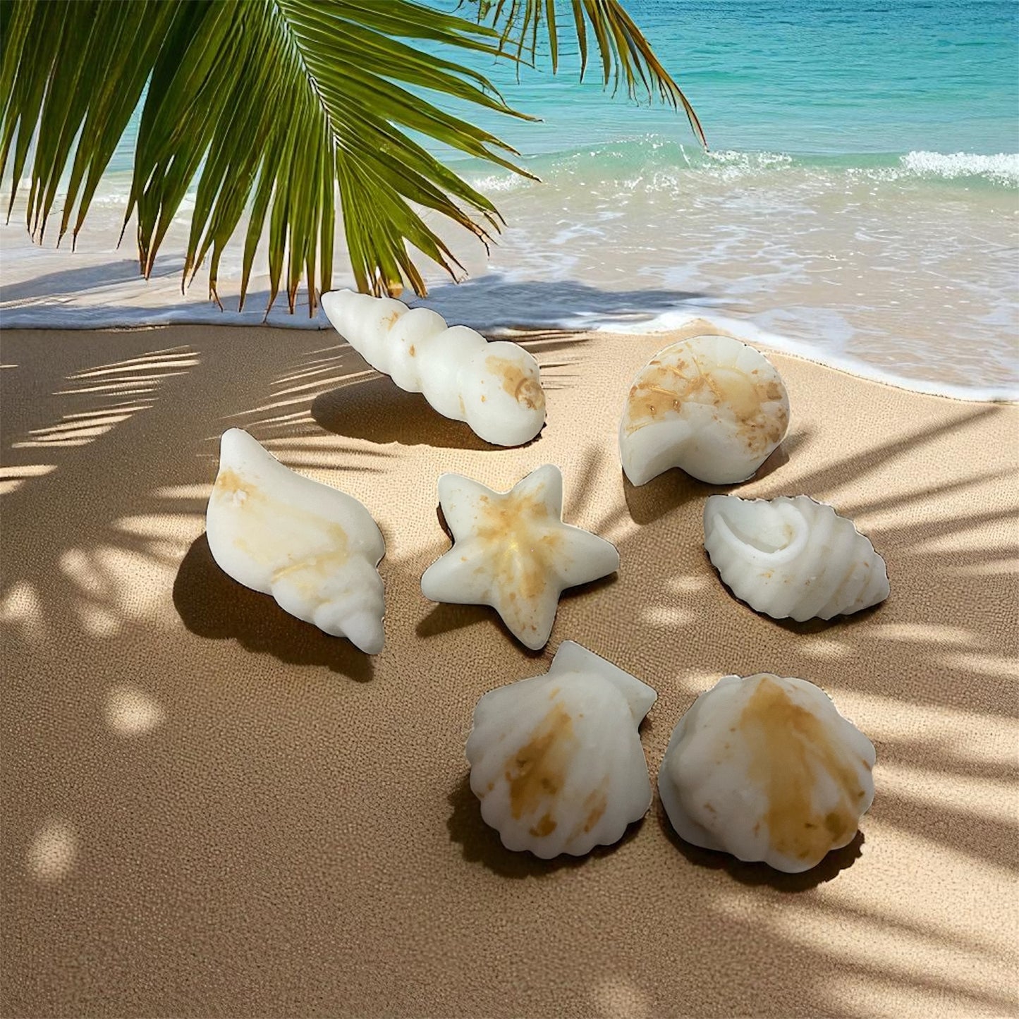 Wax melts marinos – Formas de conchas con fragancias de verano 30gr
