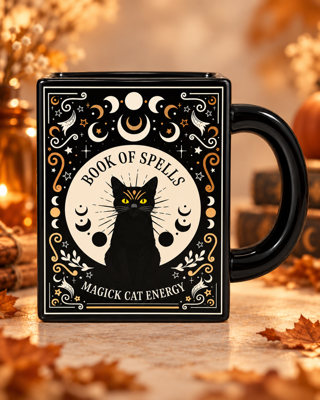 Book of Spells 🐈‍⬛ | Vela Pumpkin Spice en taza de cerámica · 360 g