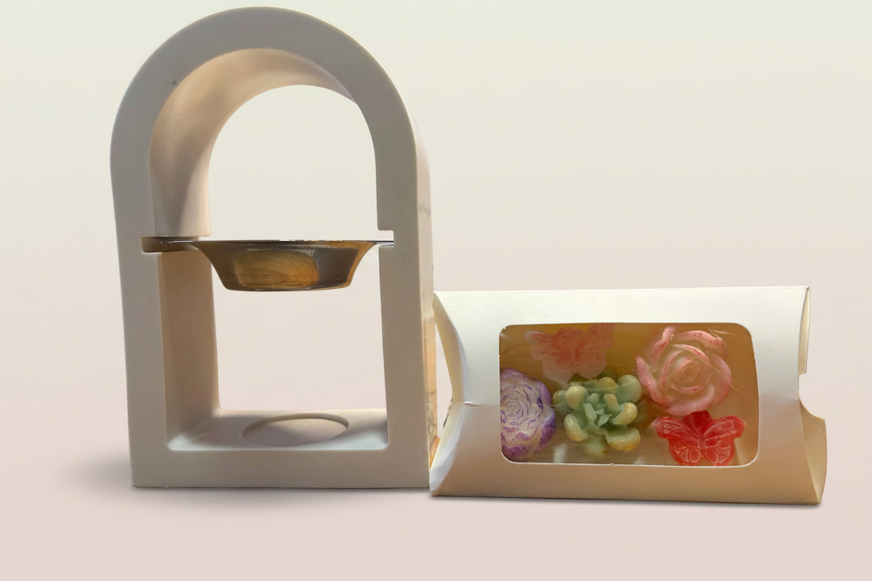 Pack regalo - "Un detalle que abraza” Quemador Arco Sagrado + Wax Melts Florales