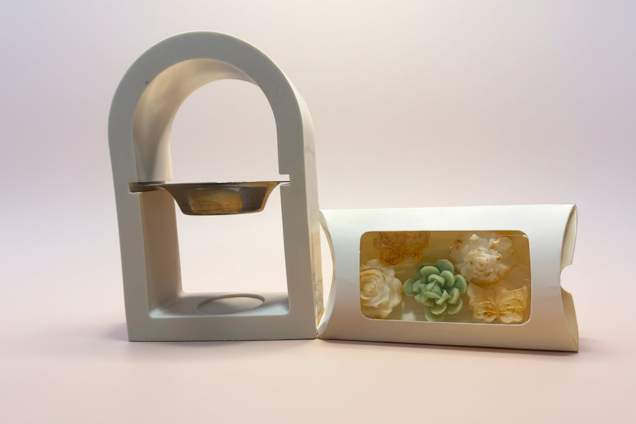 Pack regalo - "Un detalle que abraza” Quemador Arco Sagrado + Wax Melts Florales