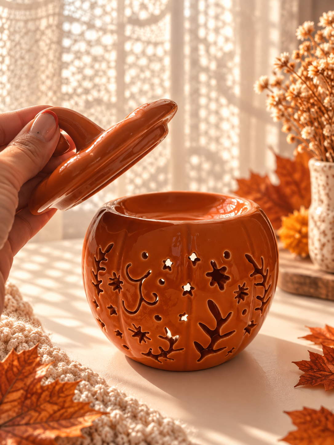 Quemador de Calabaza de Cerámica · 2 colores