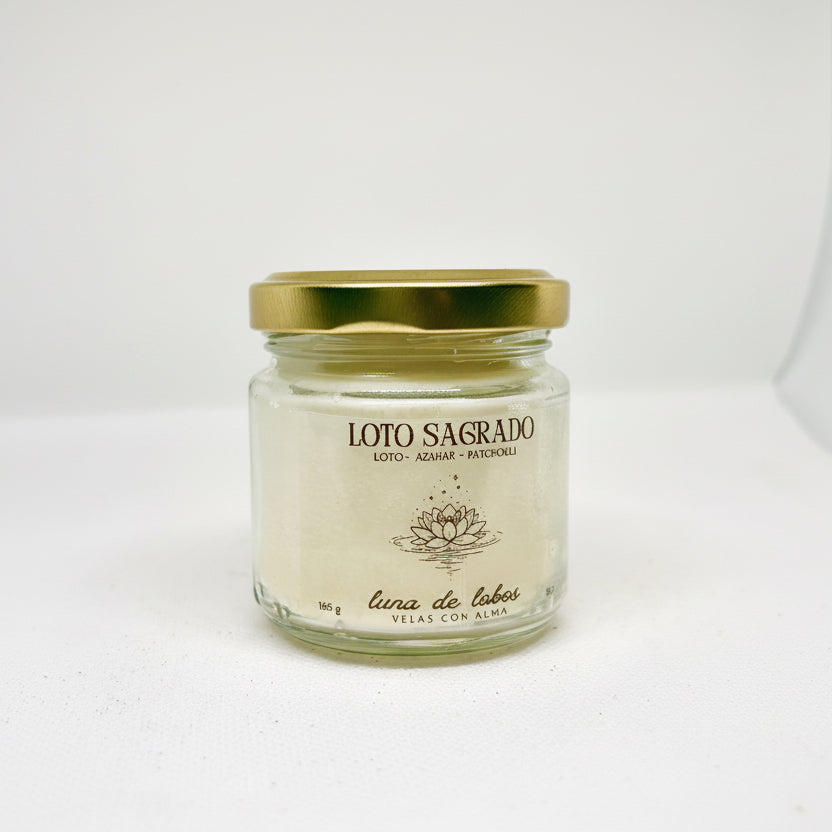 Vela aromática flor de loto – relajante y floral | vela de soja | Luna de Lobos