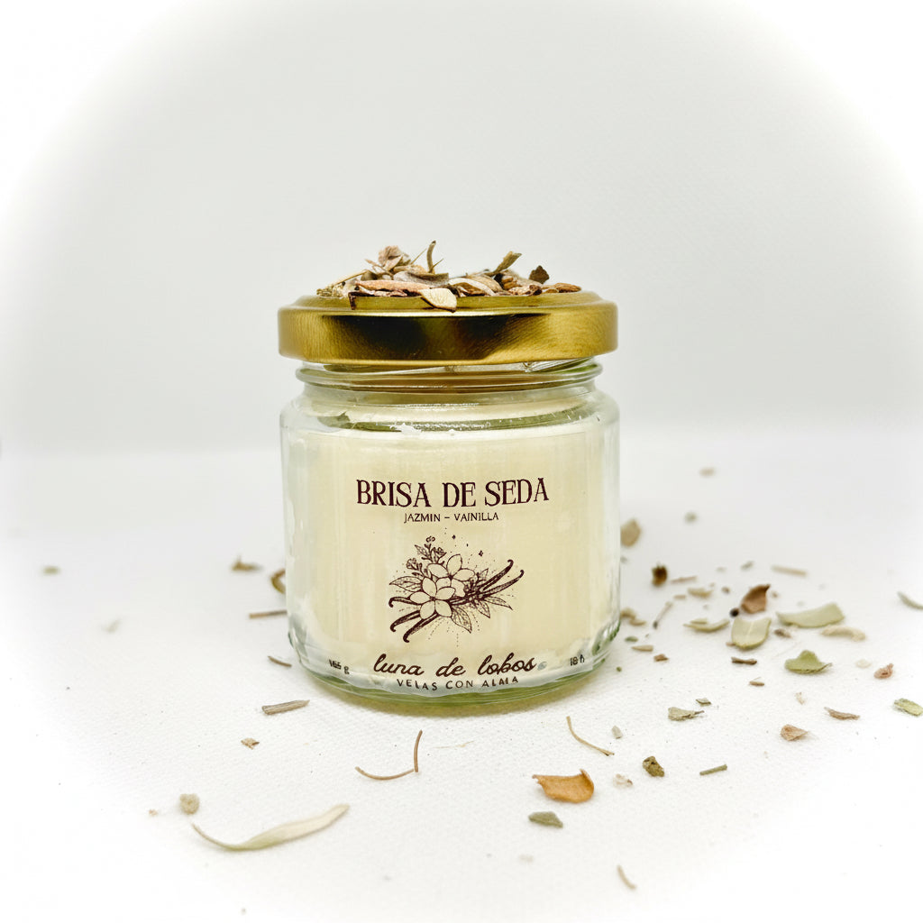 Vela aromática jazmín y vainilla – fragancia dulce y relajante | vela de soja | Luna de Lobos