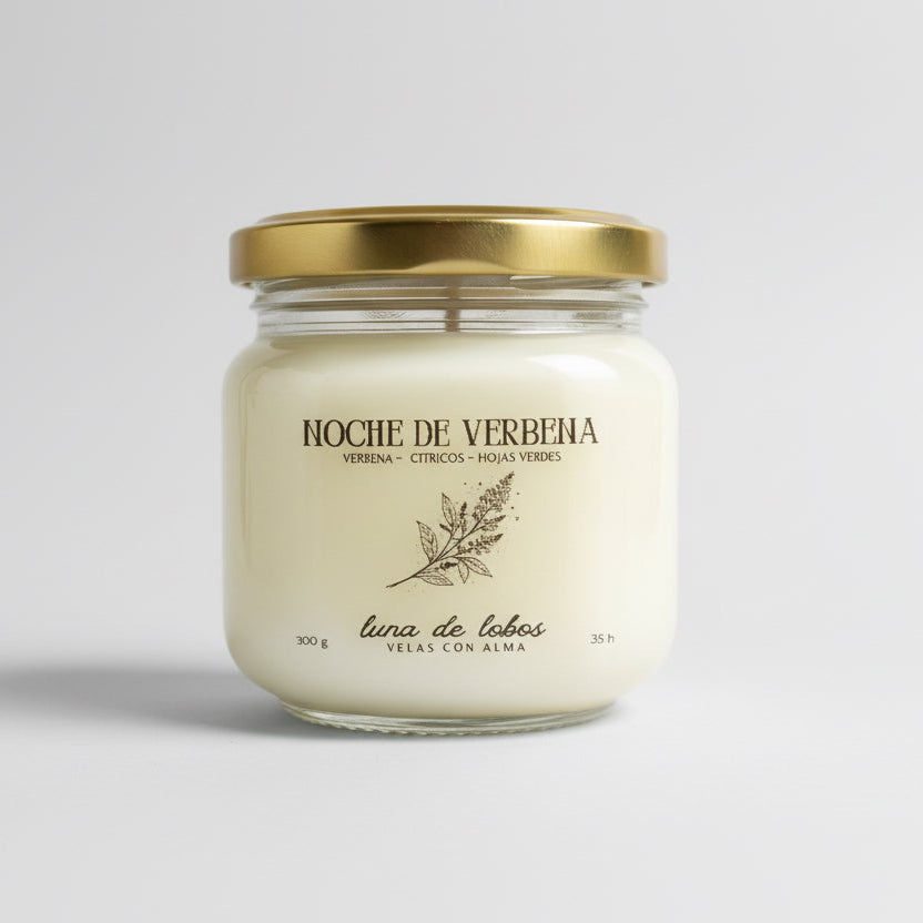 Vela aromática verbena y limón – fresca y energizante | vela de soja | Luna de Lobos