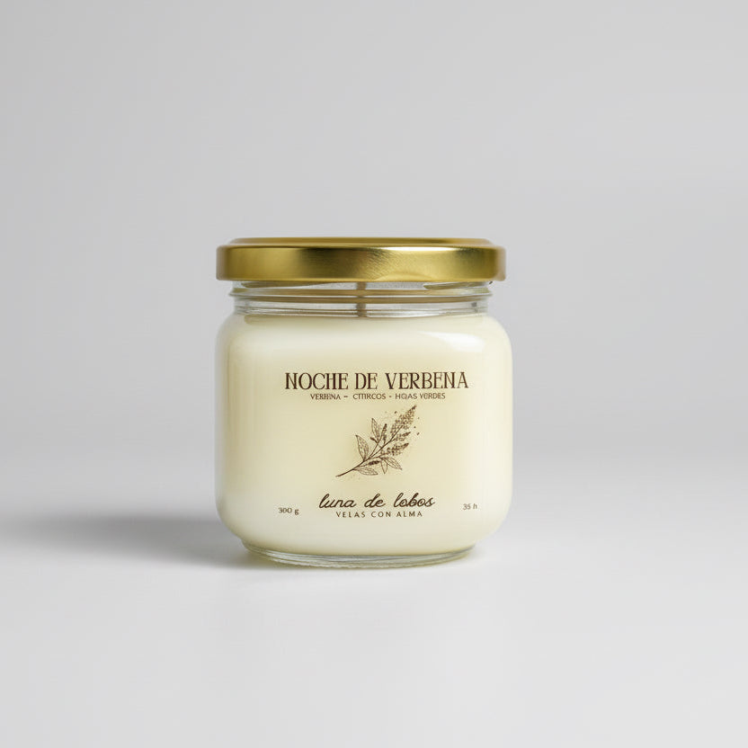 Vela aromática verbena y limón – fresca y energizante | vela de soja | Luna de Lobos