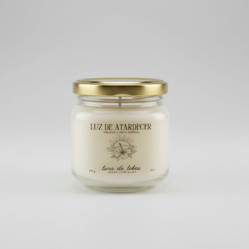 Vela aromática hibisco – floral y exótica | vela de soja | Luna de Lobos