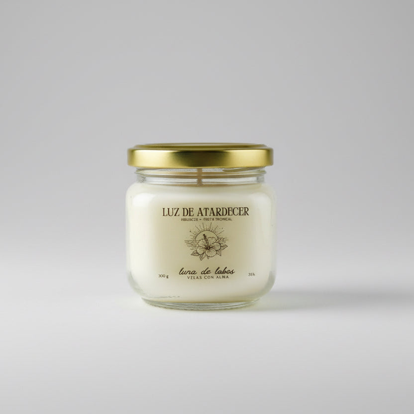 Vela aromática hibisco – floral y exótica | vela de soja | Luna de Lobos