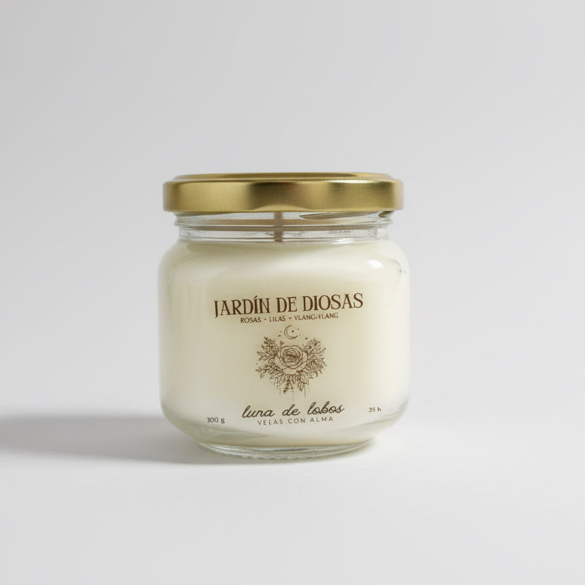 Vela aromática floral – rosas, lilas y ylang ylang | vela de soja | Luna de Lobos