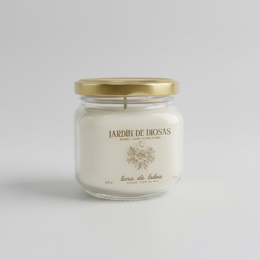 Vela aromática floral – rosas, lilas y ylang ylang | vela de soja | Luna de Lobos
