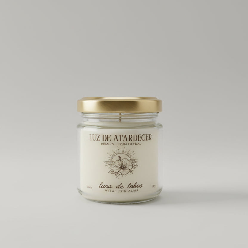 Vela aromática hibisco – floral y exótica | vela de soja | Luna de Lobos