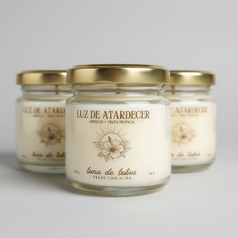Vela aromática hibisco – floral y exótica | vela de soja | Luna de Lobos