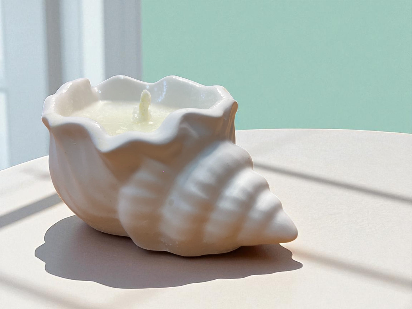 Vela Caracola de yeso blanca – Aroma y decoración veraniega