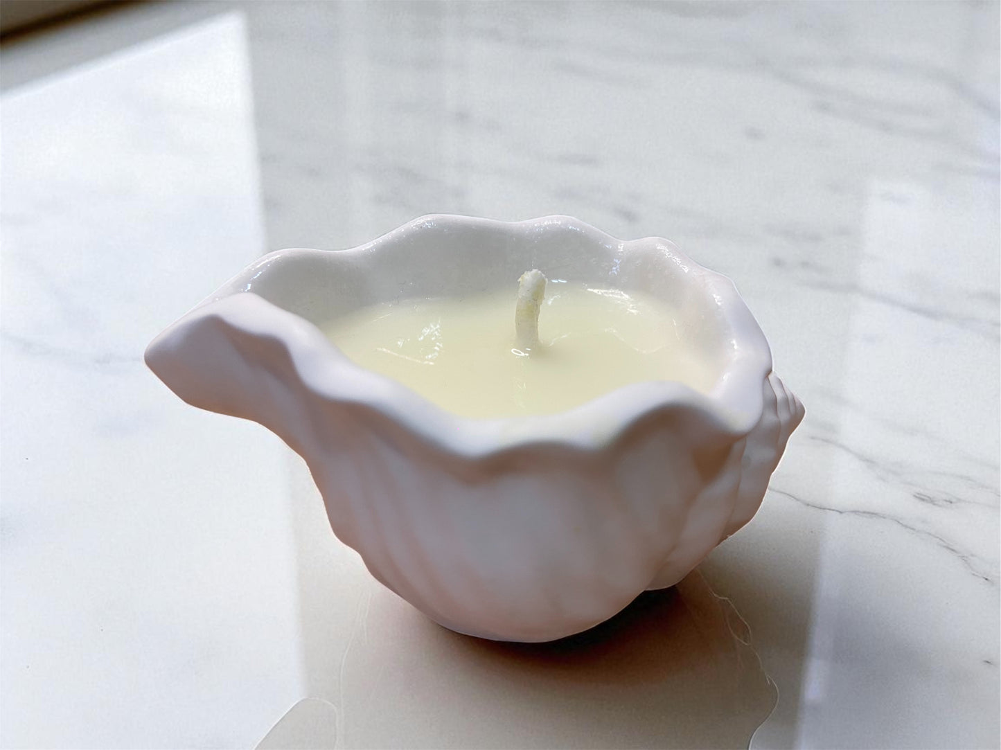 Vela Caracola de yeso blanca – Aroma y decoración veraniega