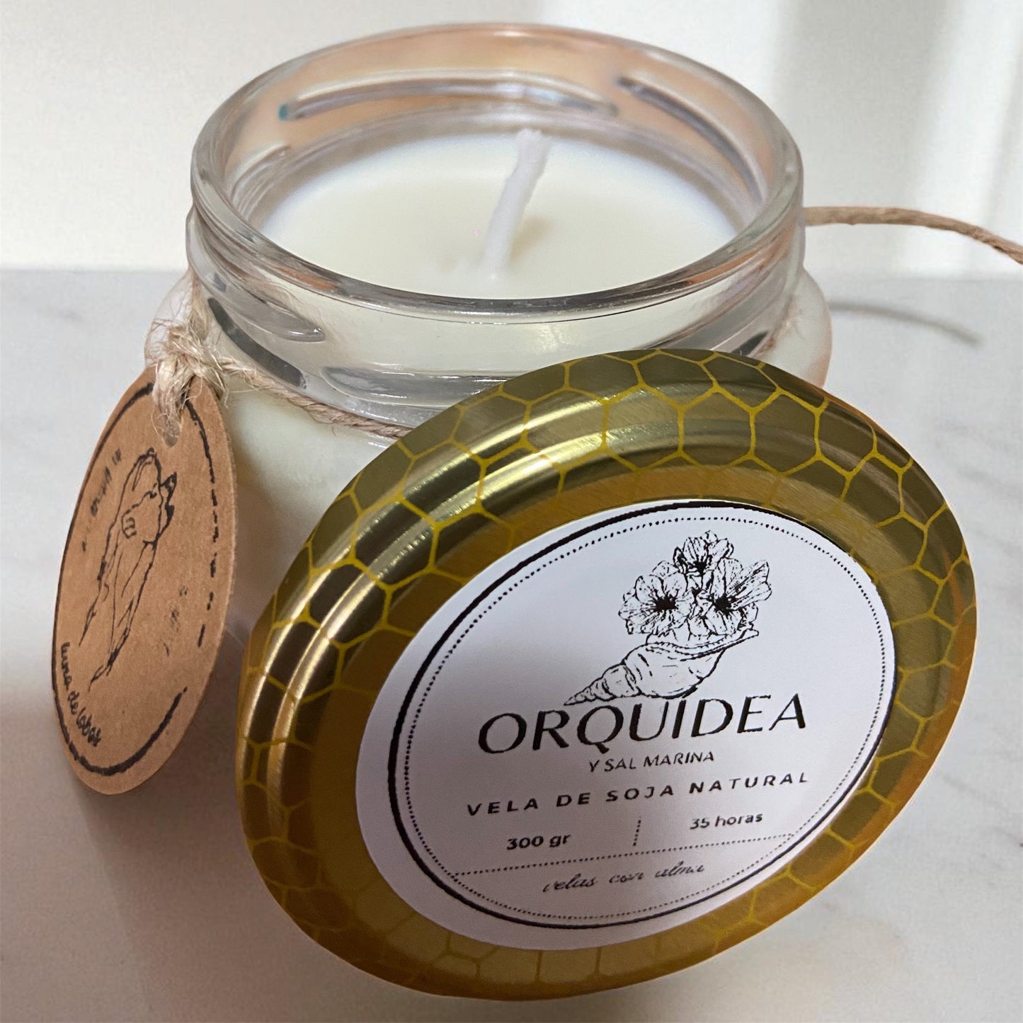 Vela Orquídea y Sal Marina