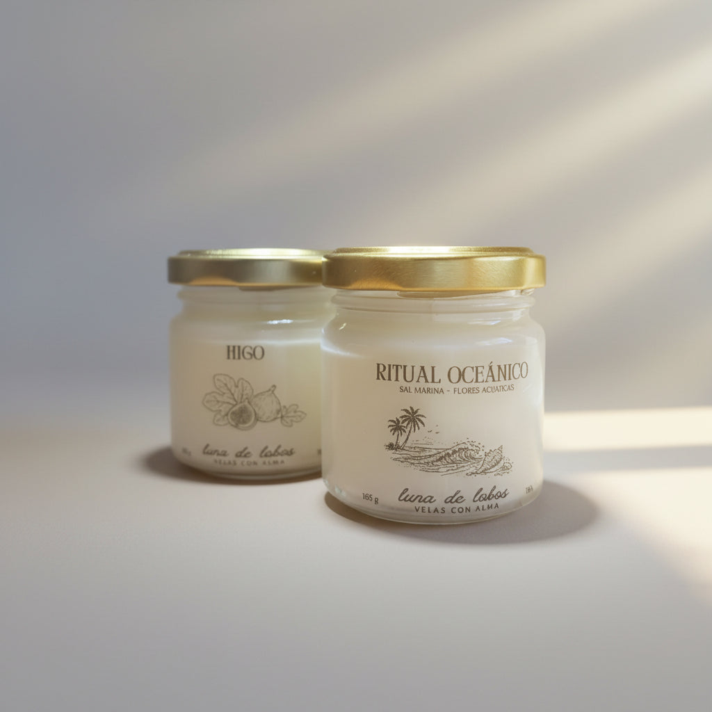 Pack Higo Mediterráneo + Ritual Oceánico · 2 velas de soja